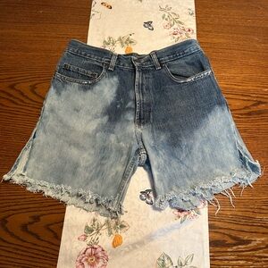 Denim Frayed Hem Women Shorts